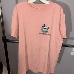 Disney Coral Tee with Mickey Mouse Logo